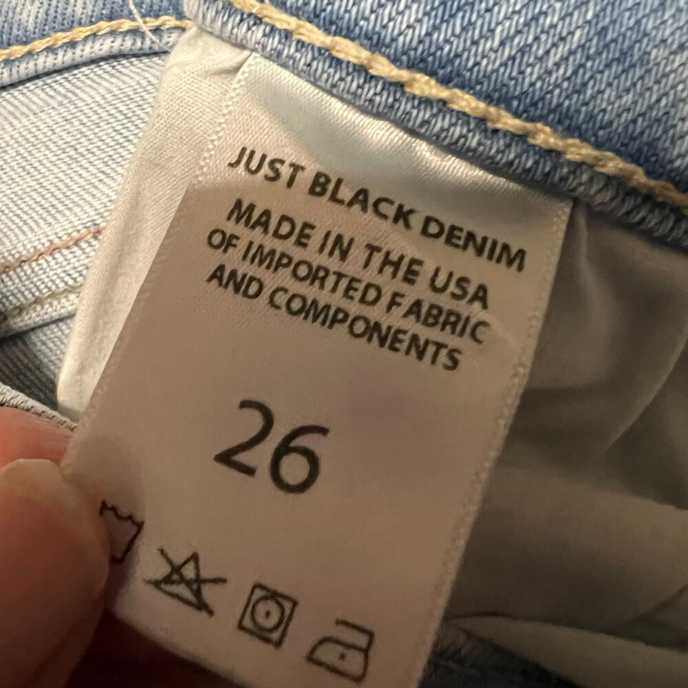 Just Black Denim Jeans Womens 26 (27x32) High Rise Wide Leg Light Wash Blue - Picture 6 of 11